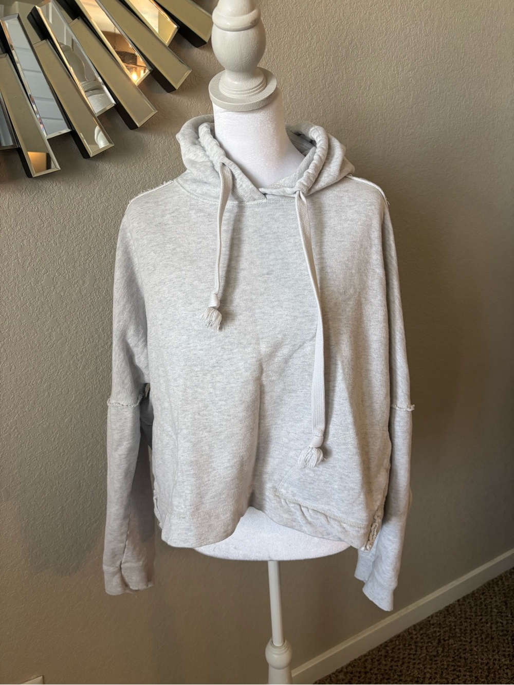 FP Movement by Free People Heather Light Gray Drawstring Hoodie